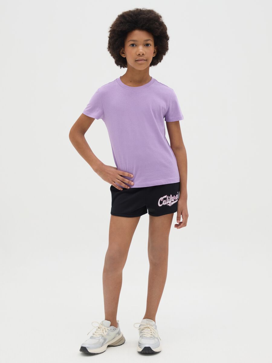 Shorts in felpa con stampa lettering_0