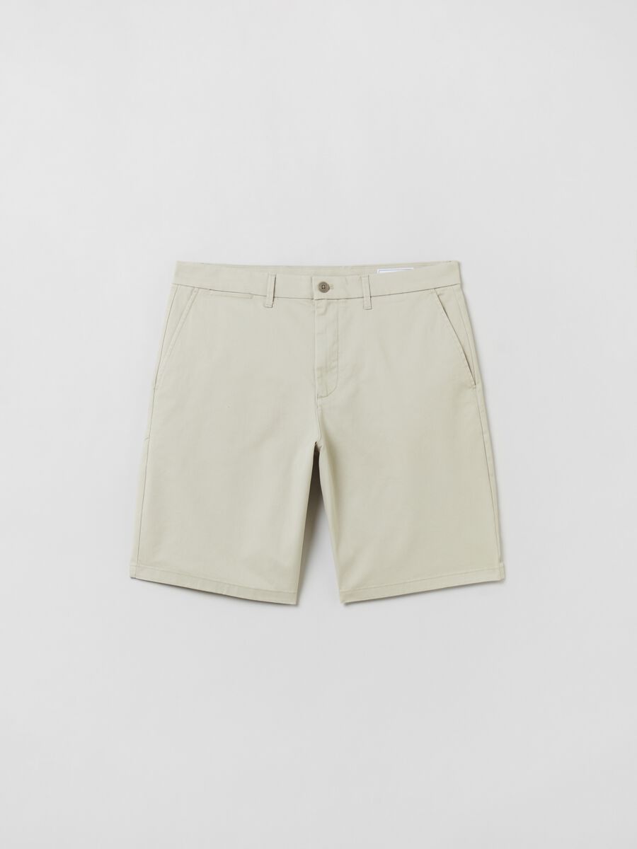 Stretch cotton Bermuda shorts_0
