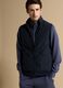 Gilet blu in cotone elasticizzato con colletto regular fit_2