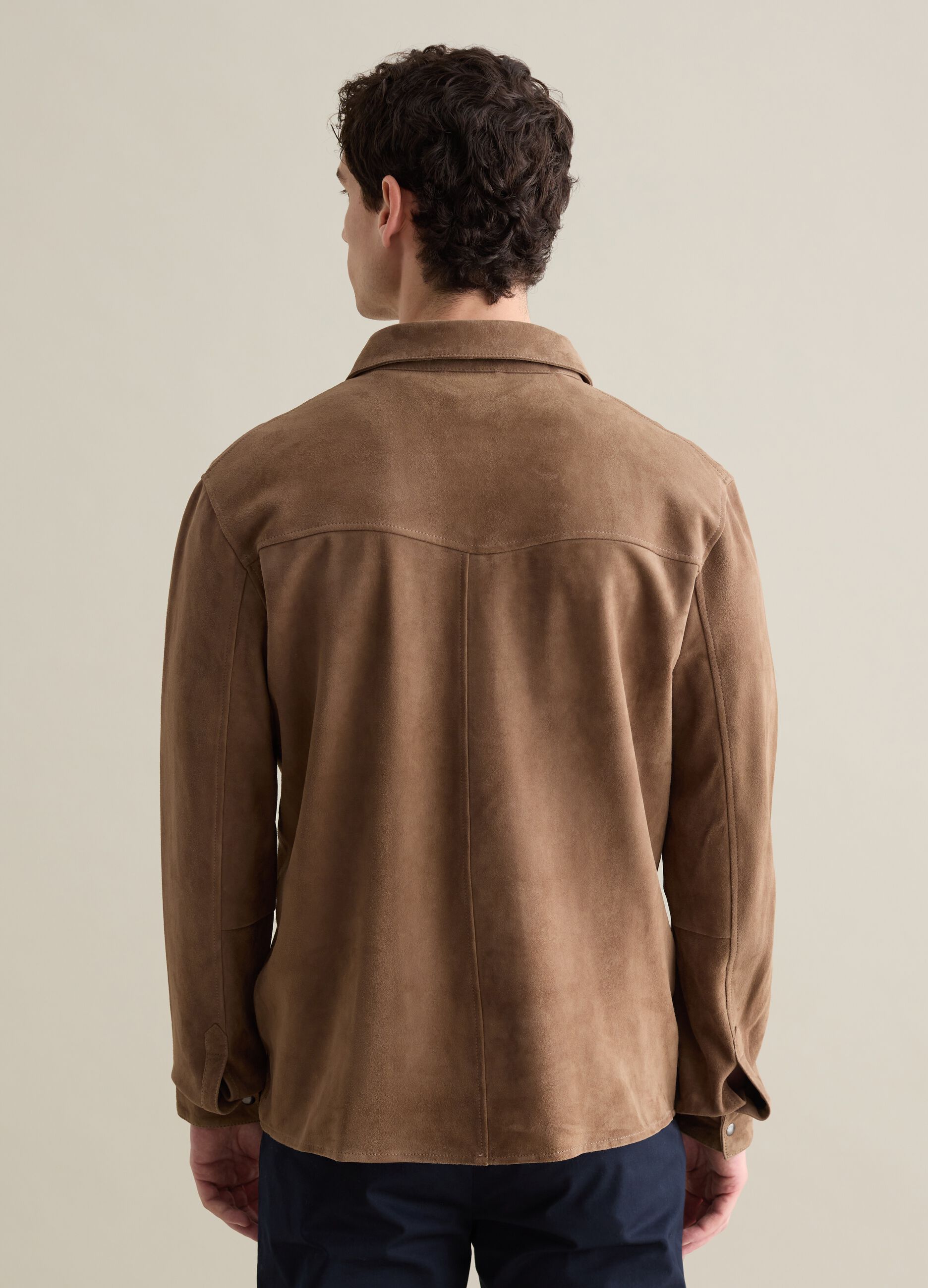 Shacket in suede leather