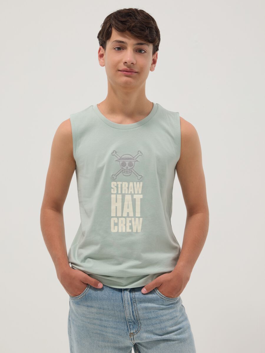 Green pure cotton vest_0