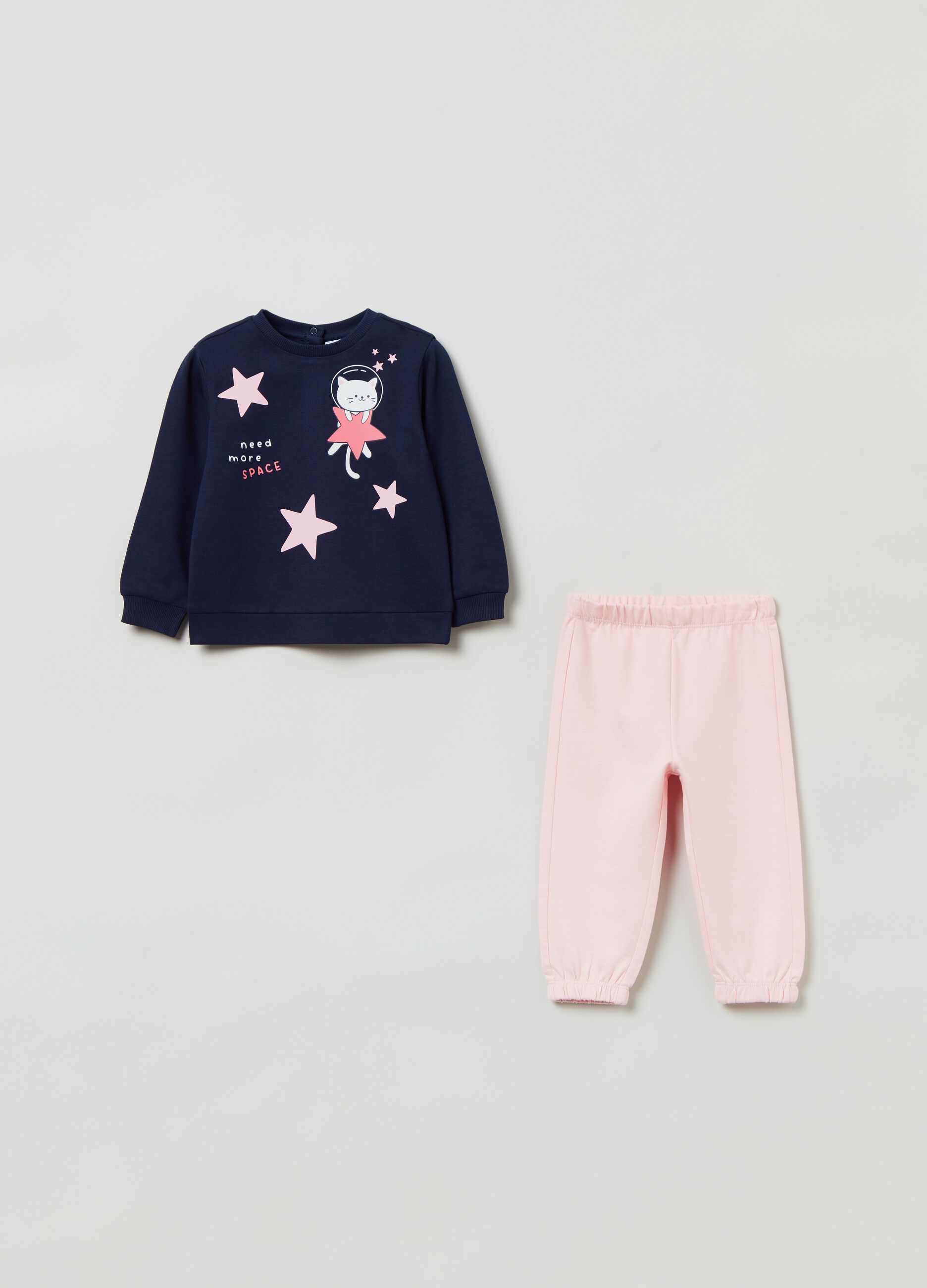 Jogging set in cotone con stampa_0