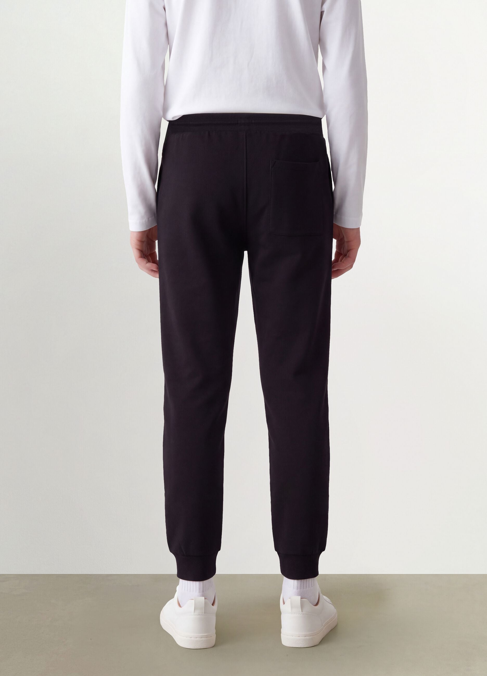 Black organic cotton jogger trousers