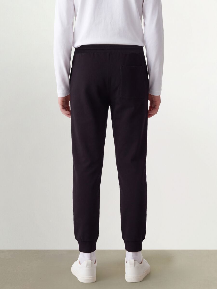 Black organic cotton jogger trousers_3