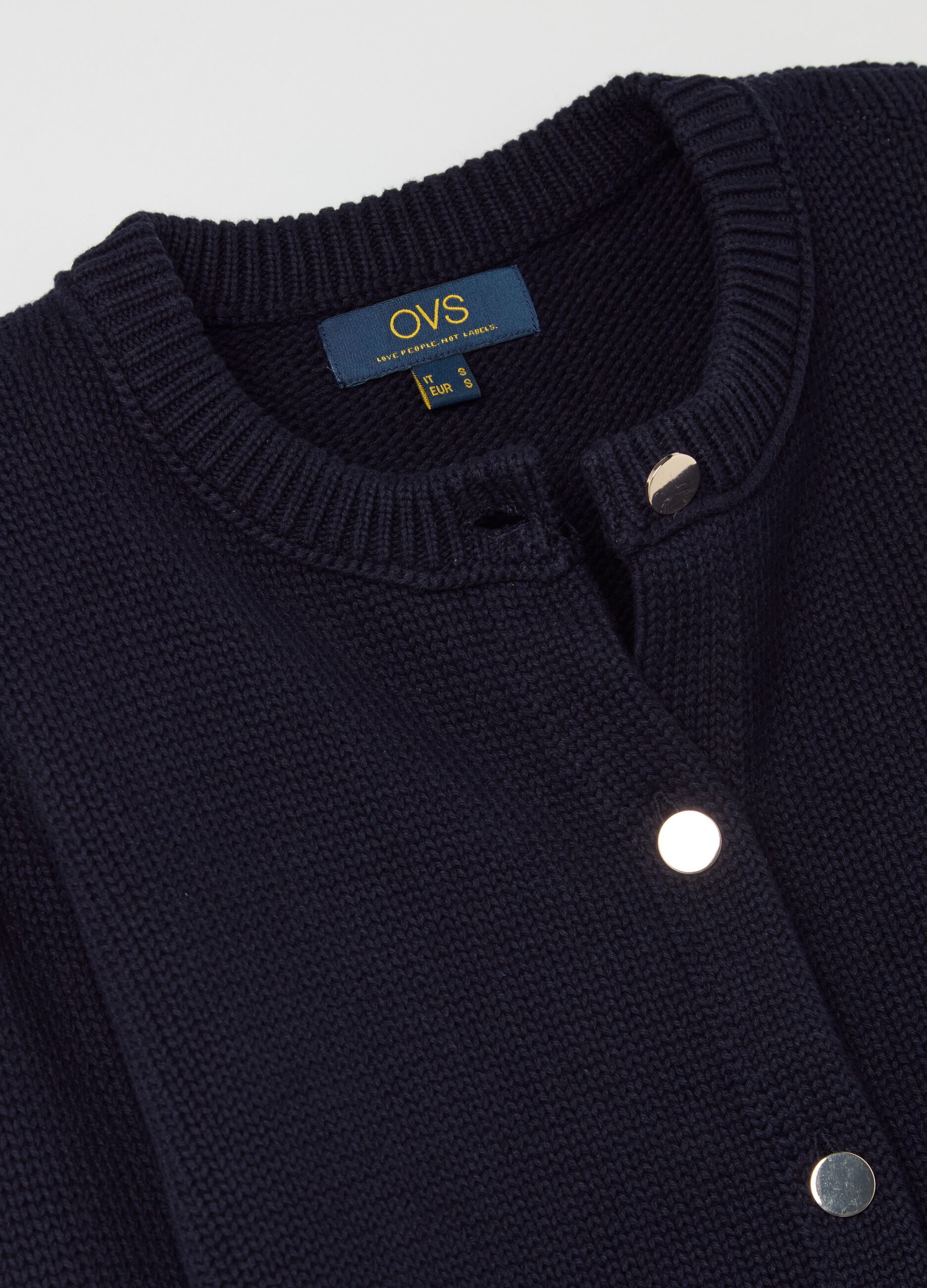 Cardigan in cotone con bottoni dorati
