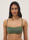 Top bikini a fascia in tessuto elasticizzato verde con imbottitura_0
