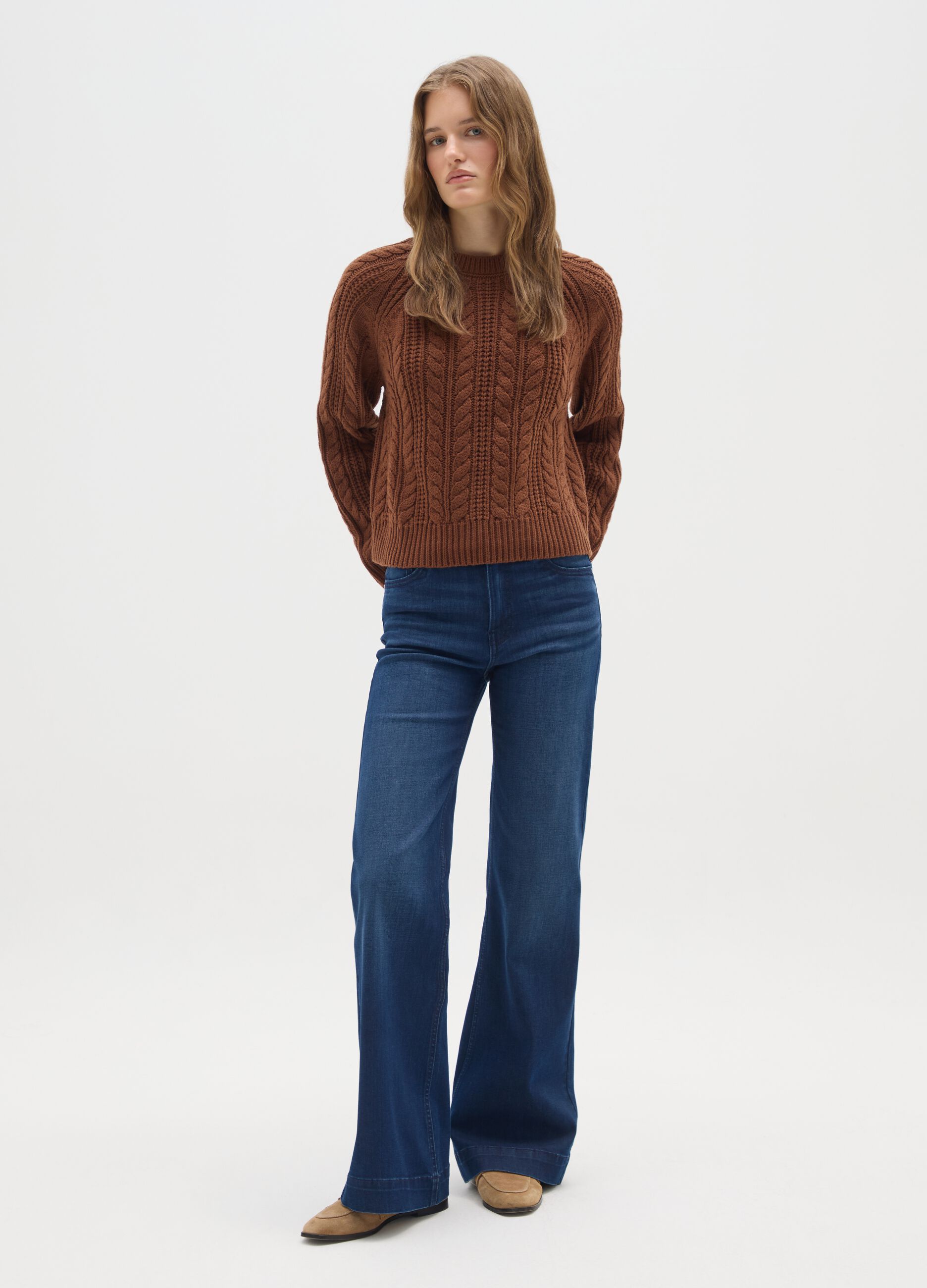 Brown regular fit sweater