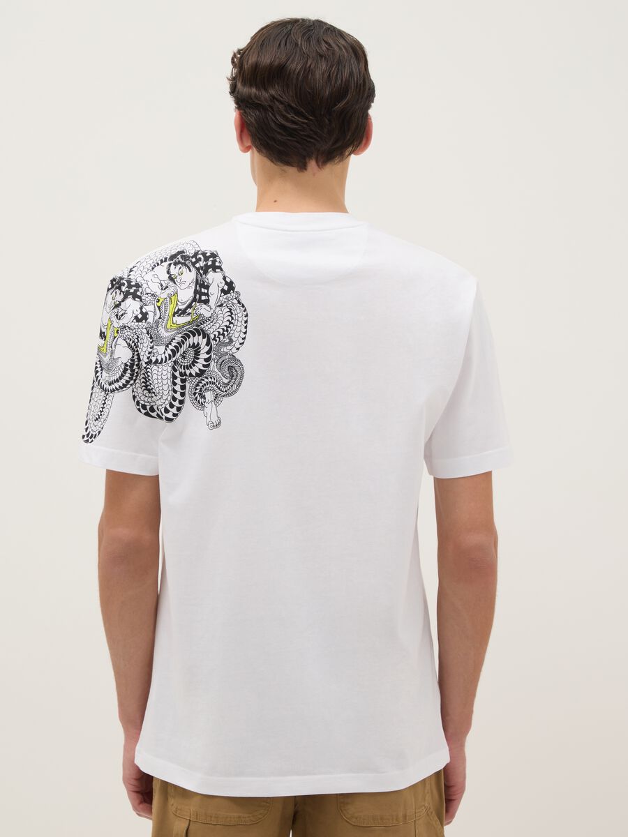 White pure cotton regular fit T-shirt with graphics_2