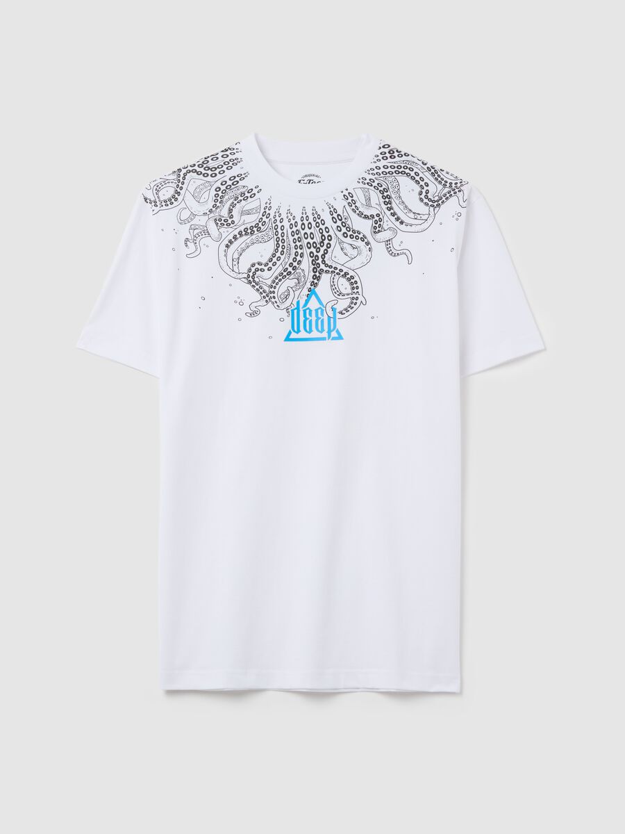 White T-shirt with short sleeves and print_4