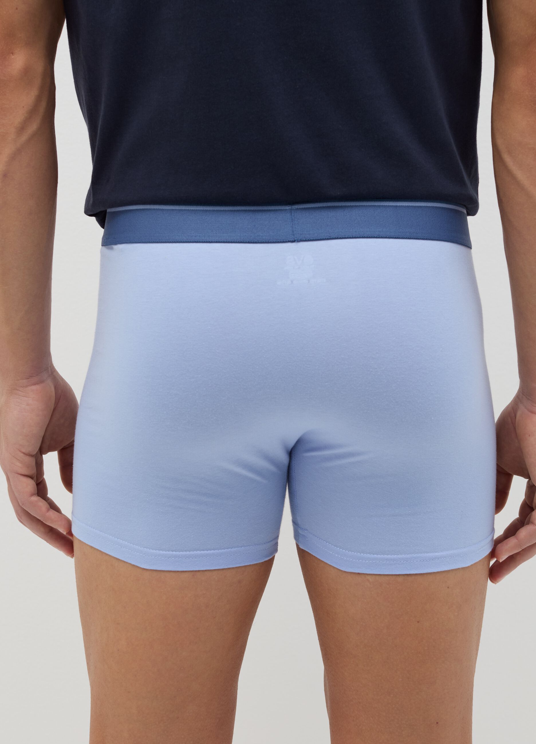 Three-pair pack midi boxer shorts in stretch cotton