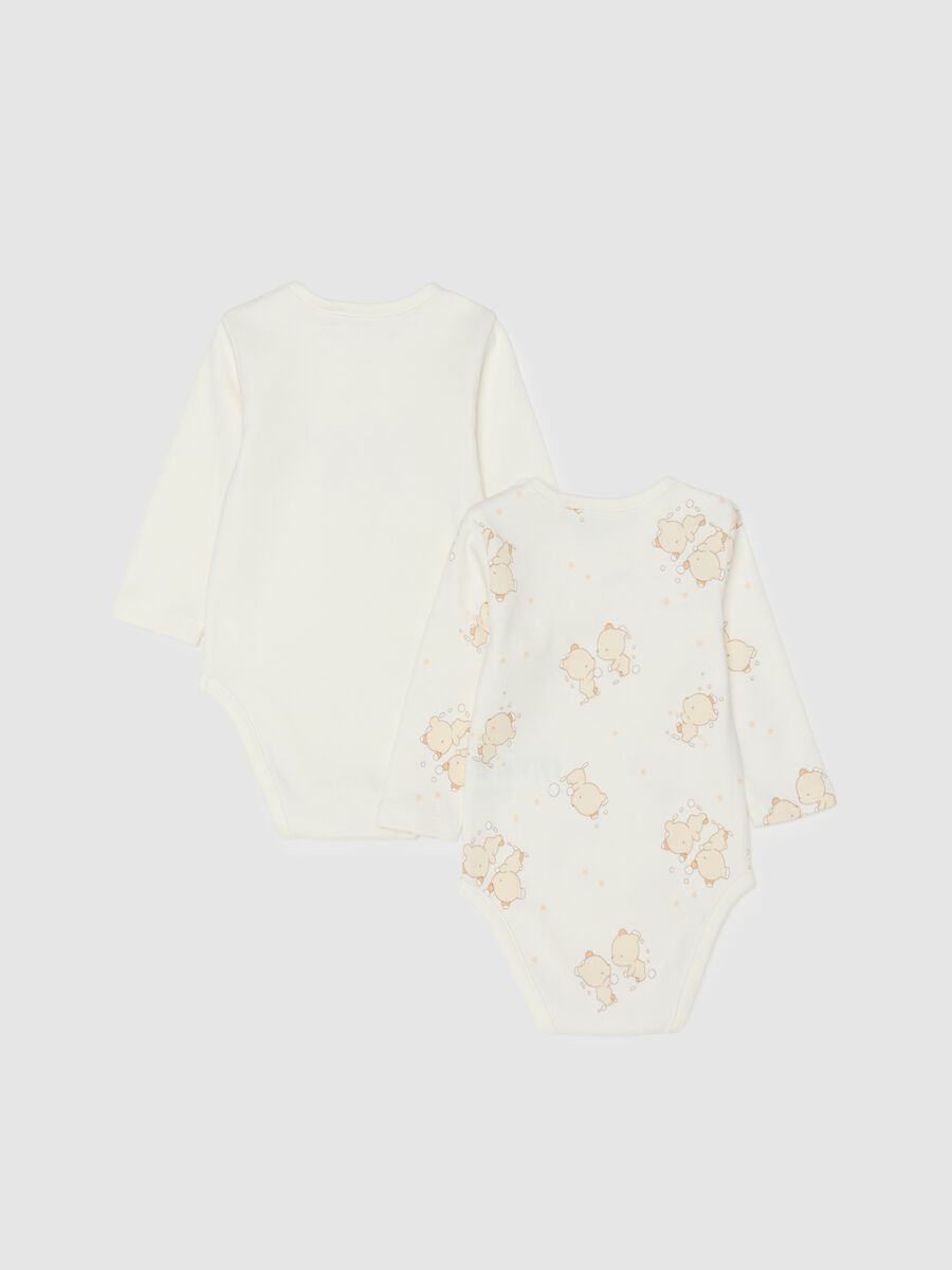 Bipack body in puro cotone bianco con stampe_1