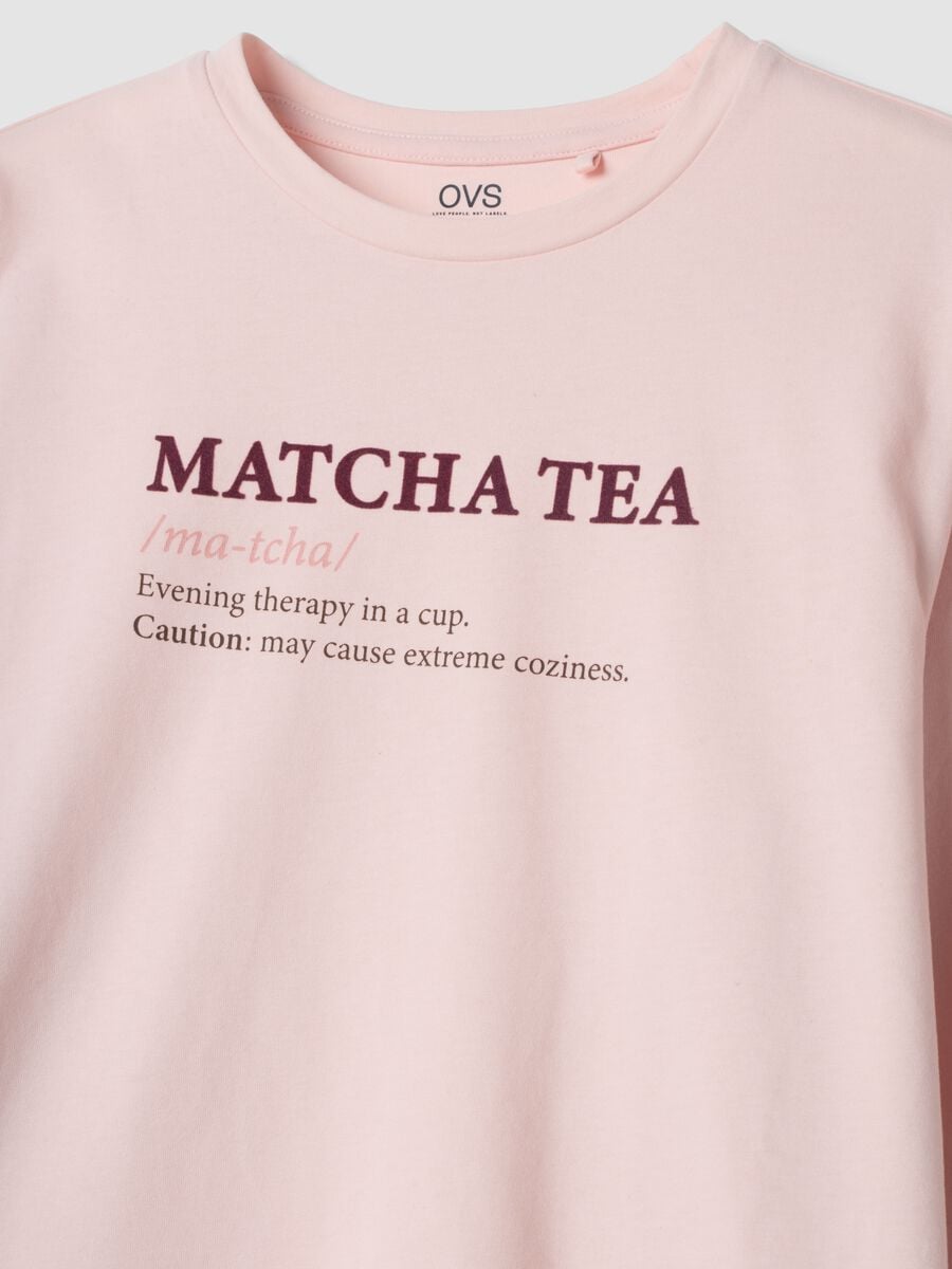 Pink crew-neck pyjamas in pure organic cotton_5