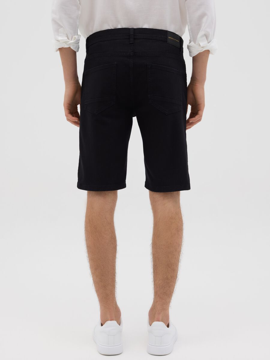 Black stretch denim shorts by Ovs_2