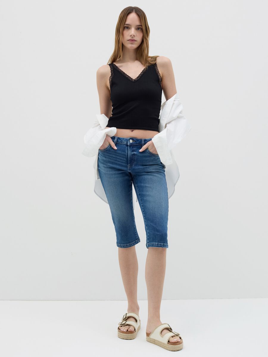 Capri shorts in denim_0