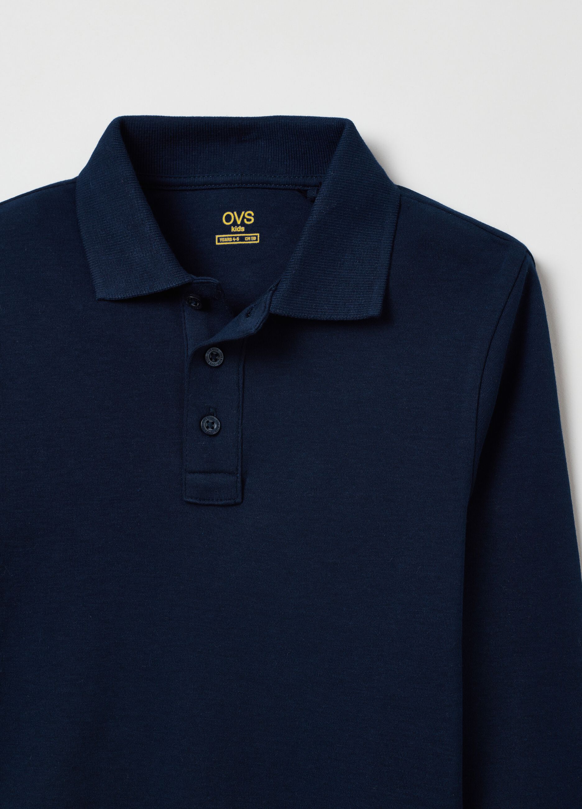 Polo a maniche lunghe in cotone Blu Notte OVS KIDS da Bambino OVS