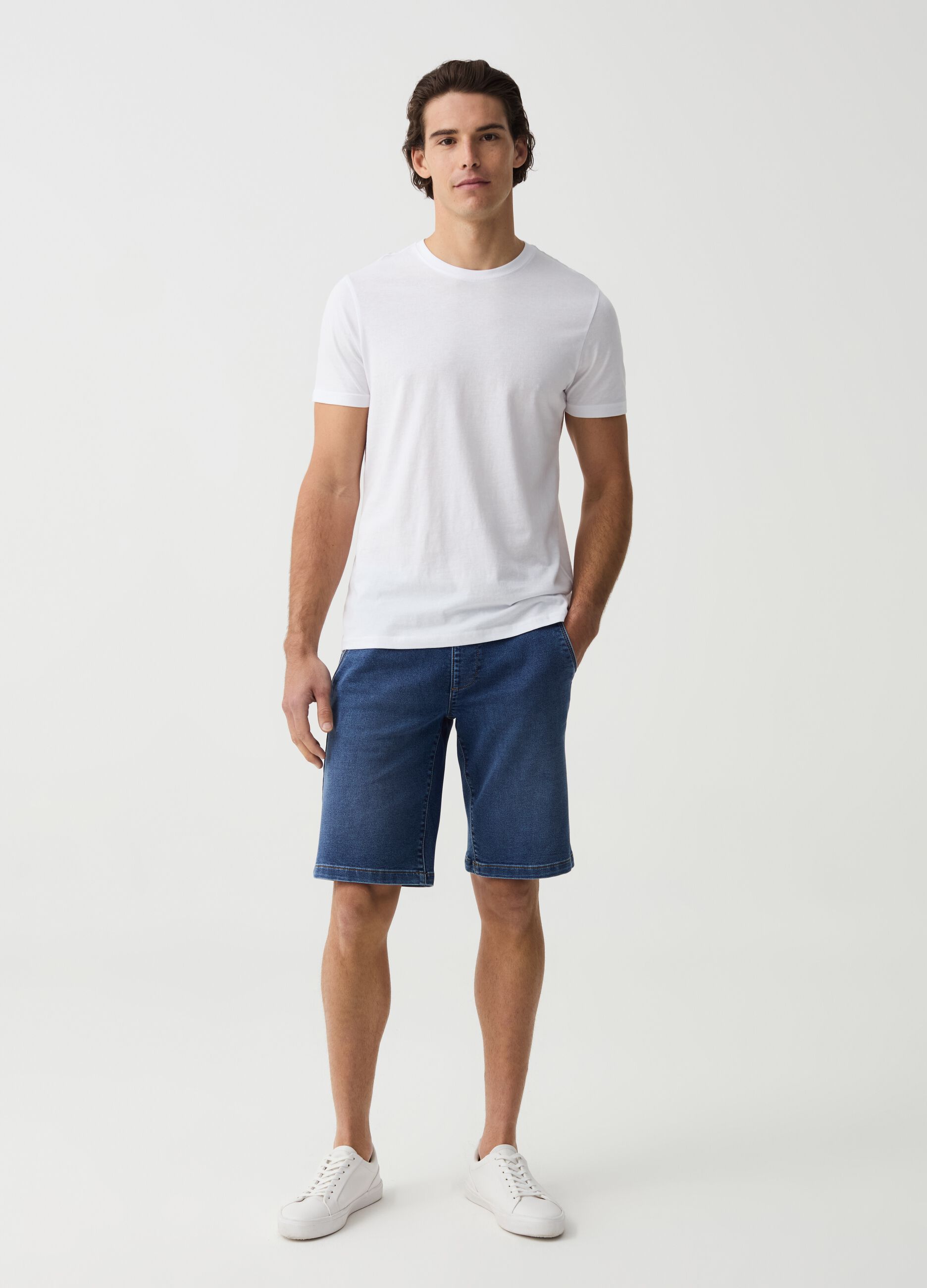 Ovs Bermuda jogger in denim con coulisse