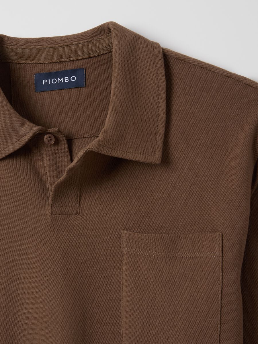Brown pure cotton regular fit polo_1