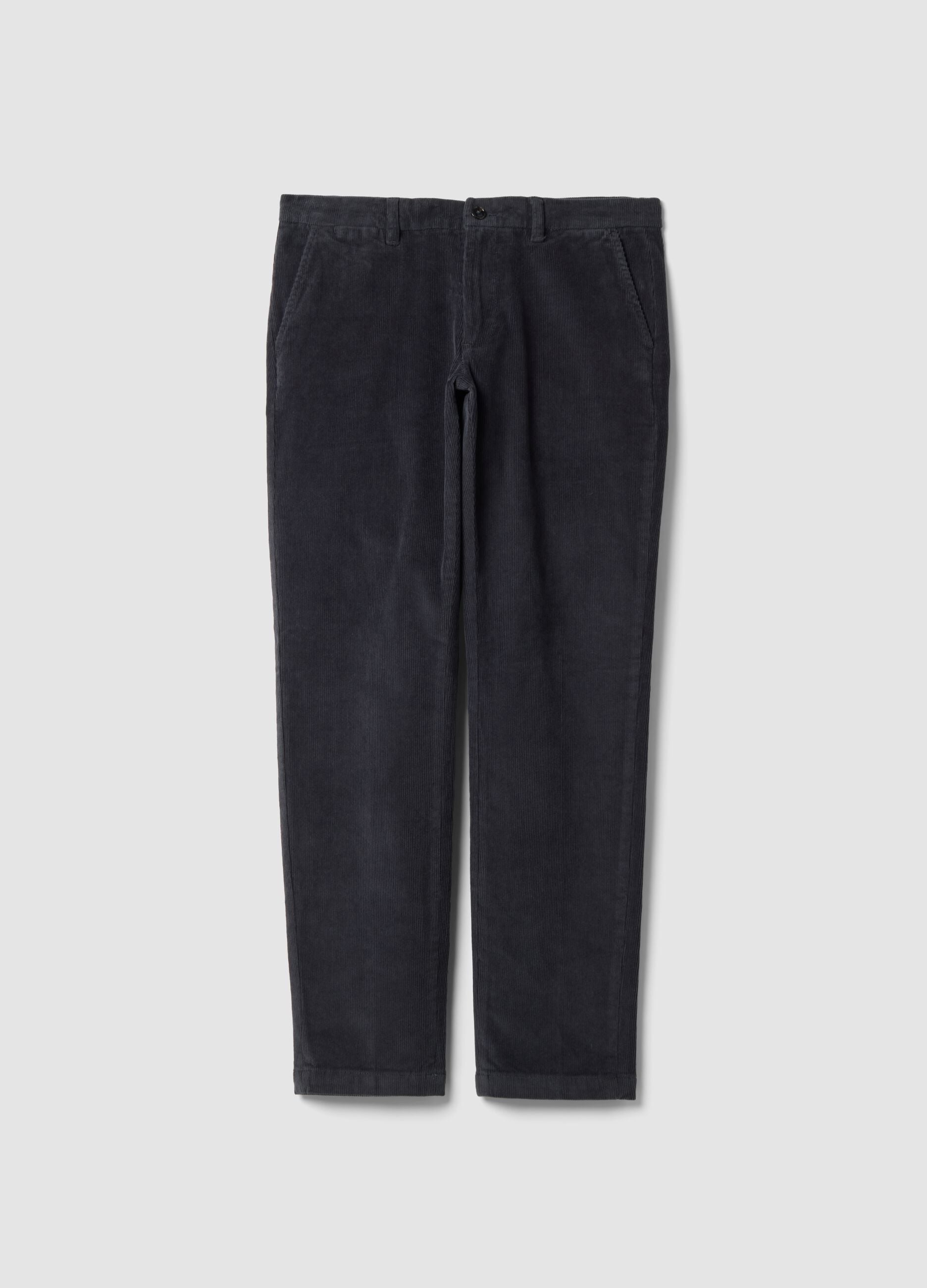 Pantaloni chino grigi in cotone elasticizzato slim fit