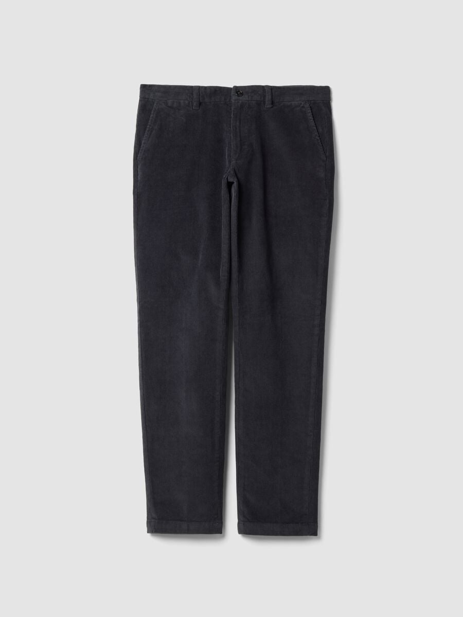 Men&rsquo;s grey slim-fit stretch cotton chino trousers_0
