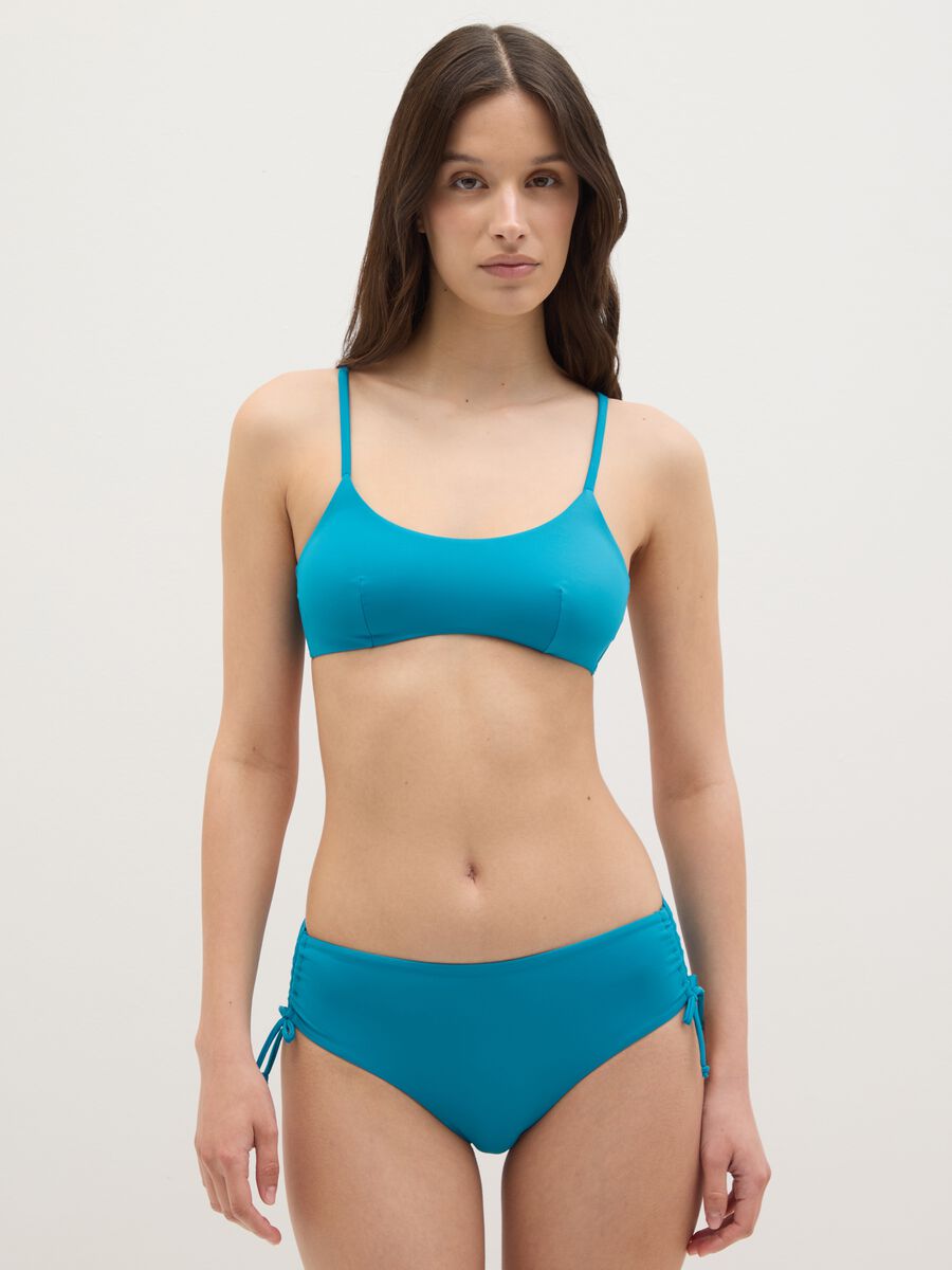 Women’s bikini top in light blue stretch fabric_0