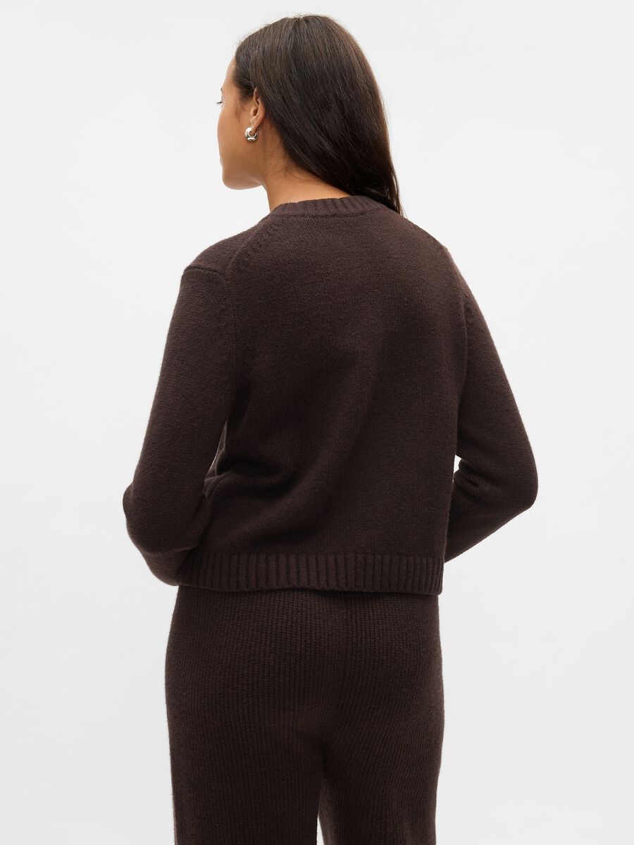 Cardigan with round neck and streaked buttons_2