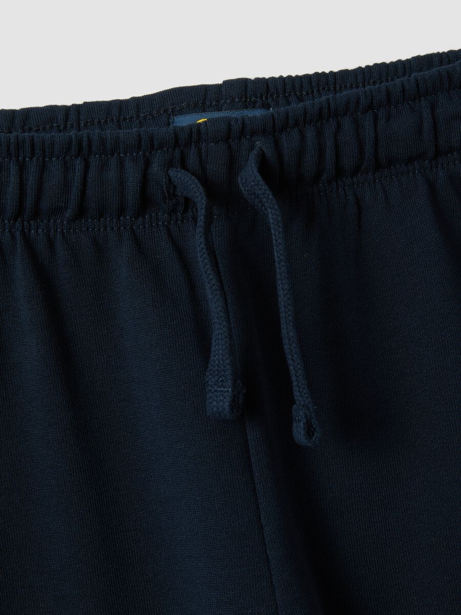 Children's regular fit blue pure cotton trousers_3