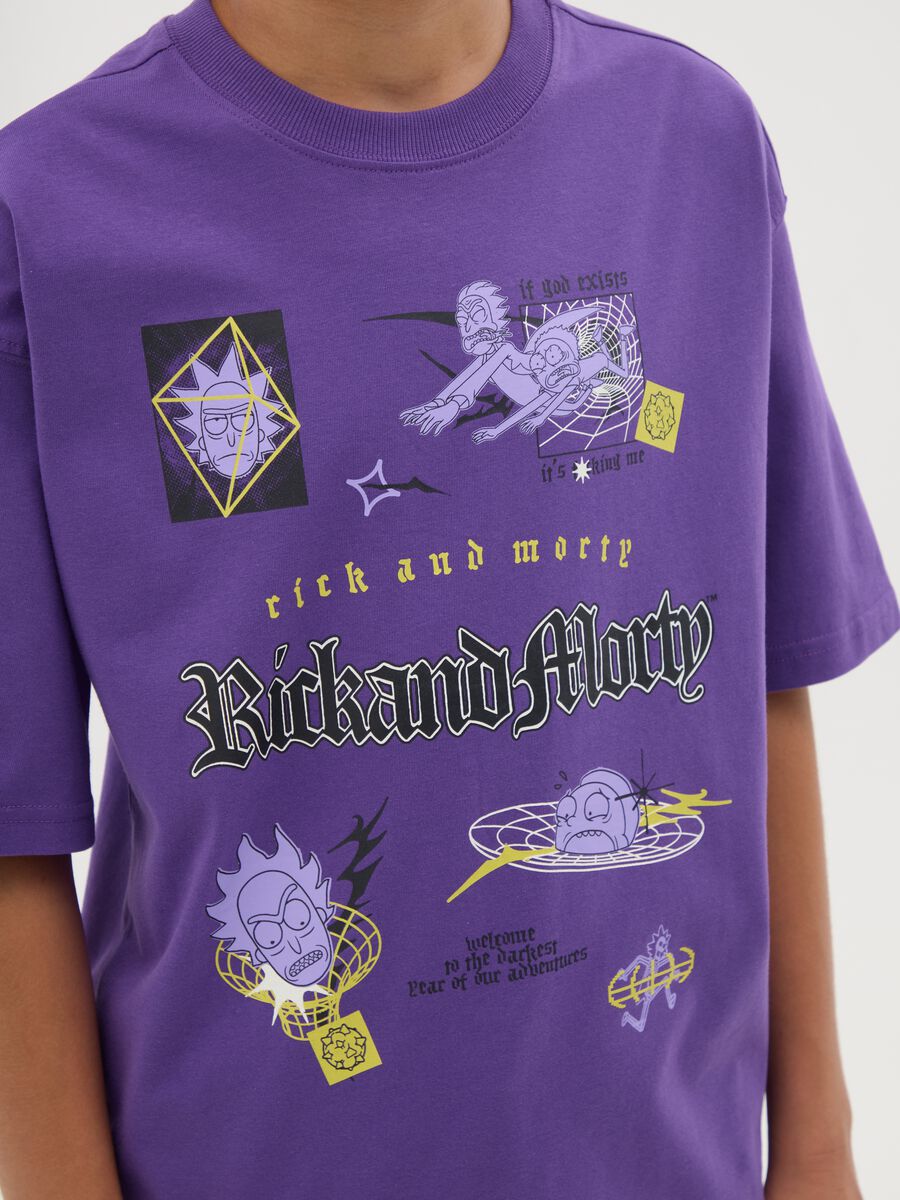 T-shirt da ragazzo in puro cotone viola regular fit_2