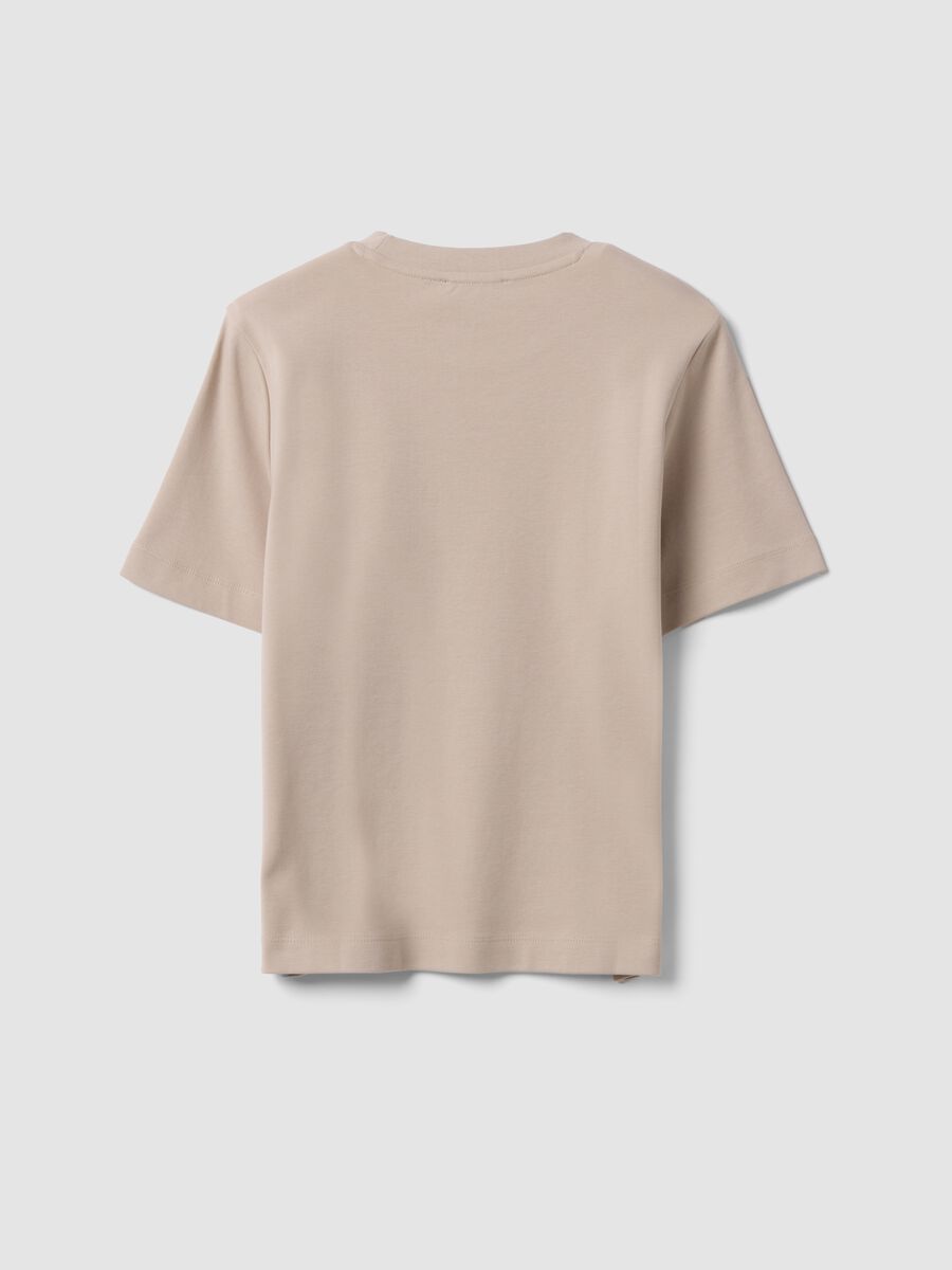 Beige relaxed-fit pure cotton short-sleeve T-shirt_5