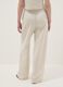 Beige linen and viscose blend straight fit trousers_2