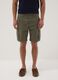 Green stretch cotton cargo Bermuda shorts_1