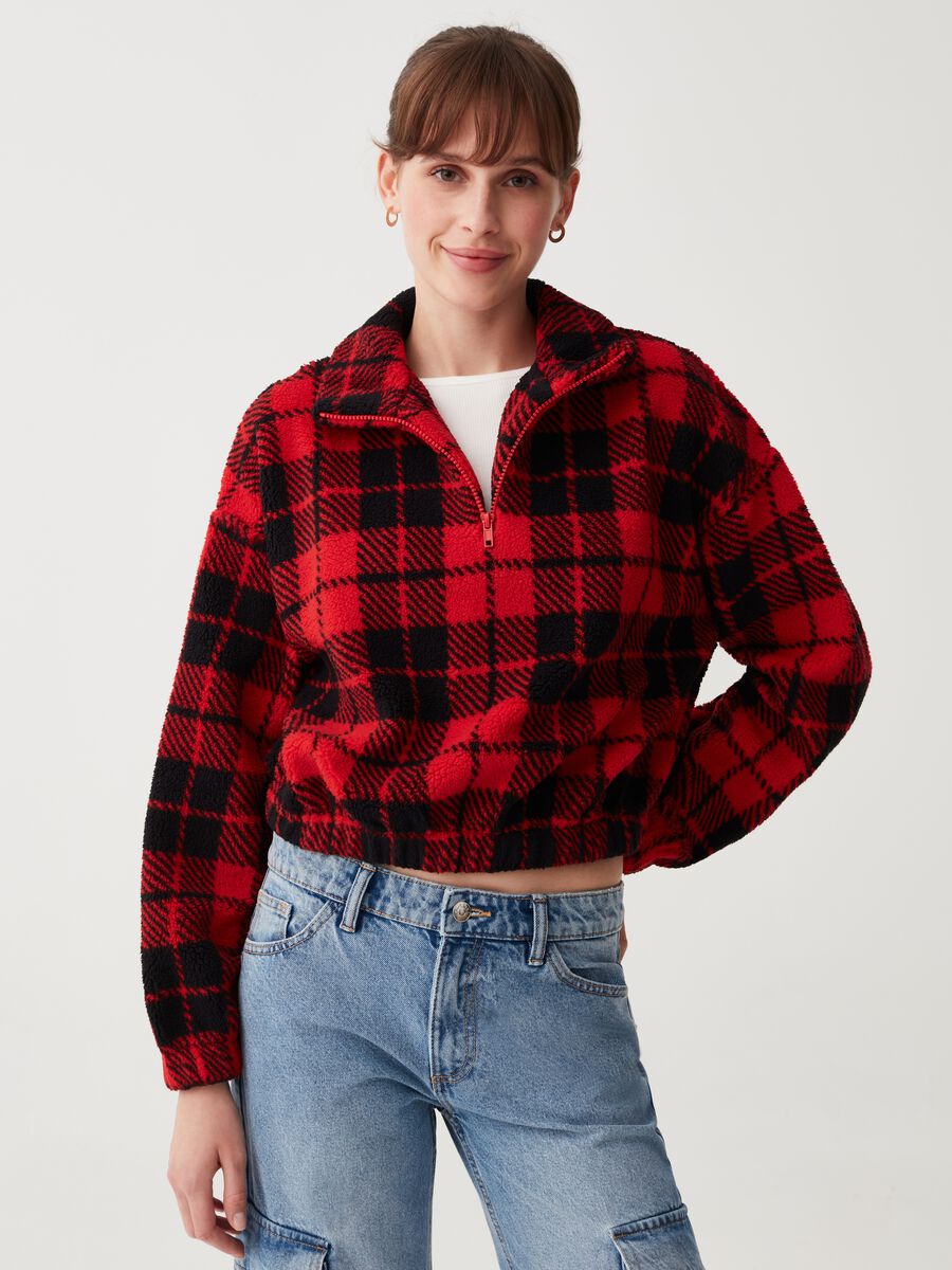 Felpa half-zip con stampa_0