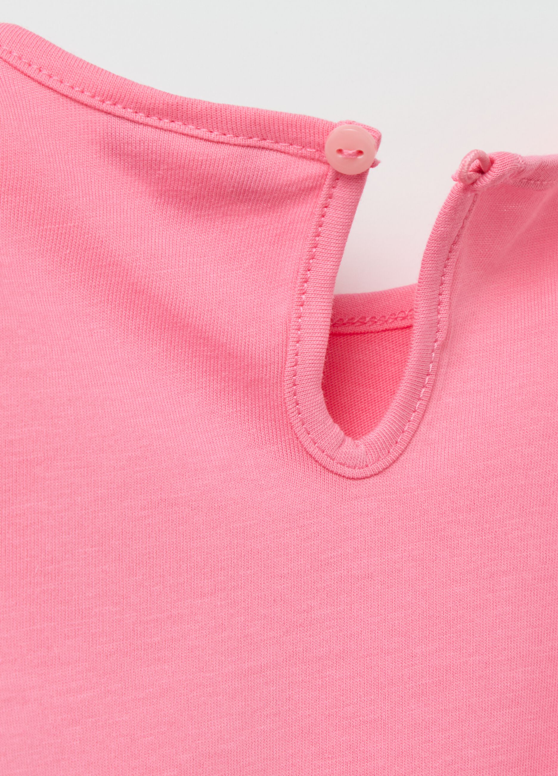 Cotton T-shirt with print and long sleeves