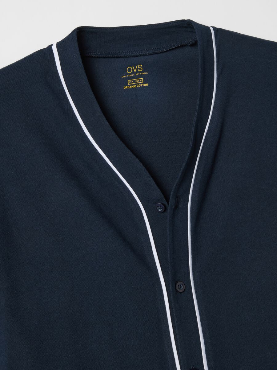Pure cotton blue pyjamas, regular fit with contrast detailing_5