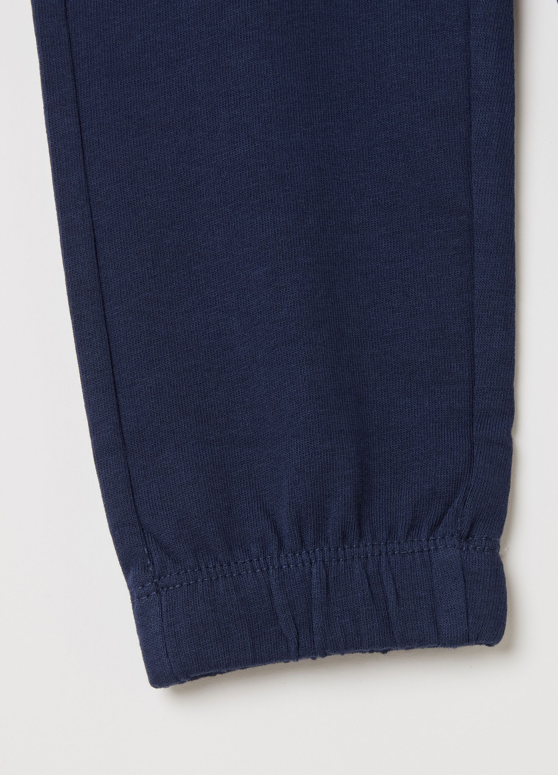 Joggers with drawstring and elasticated trims
