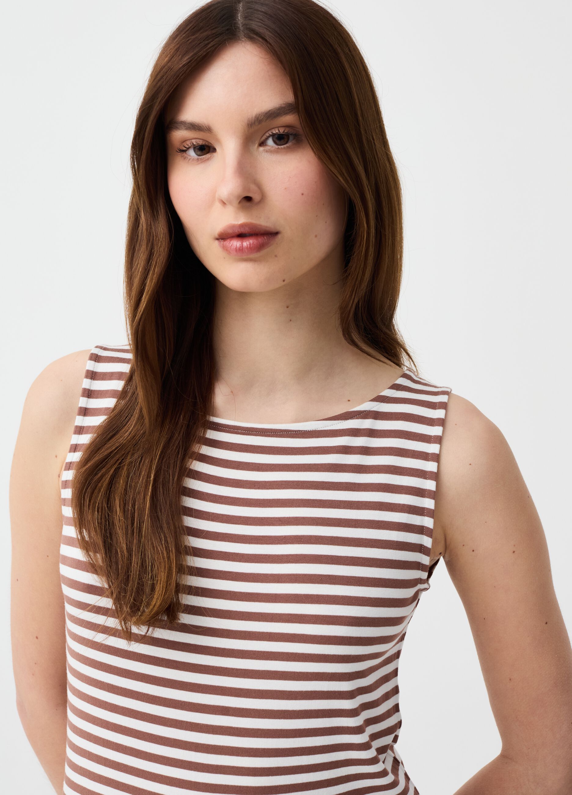 Ovs Tank top in viscosa stretch a righe