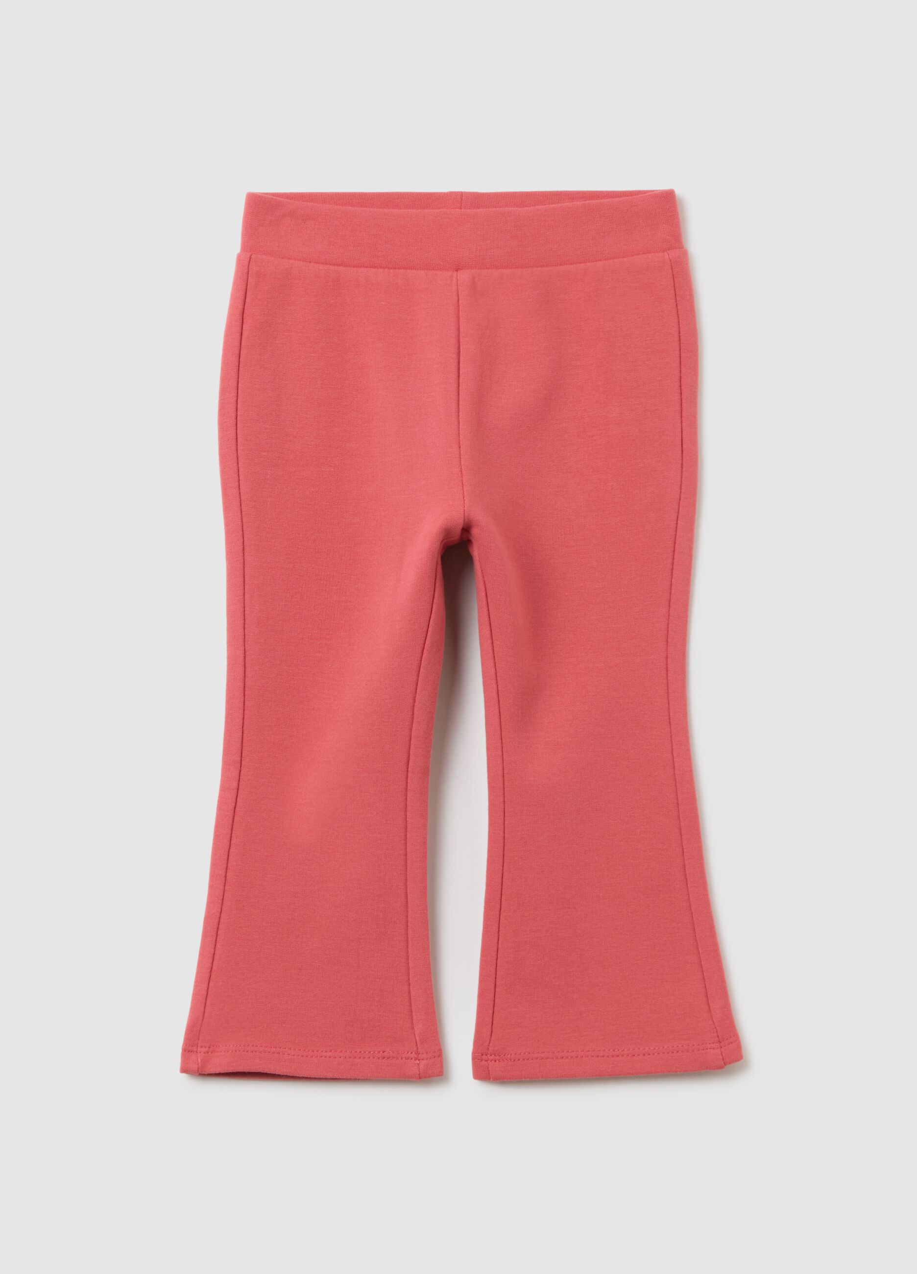Girl's Pink Stretch Cotton Slim Fit Leggings