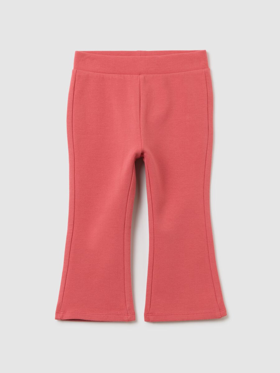 Girl's Pink Stretch Cotton Slim Fit Leggings_0