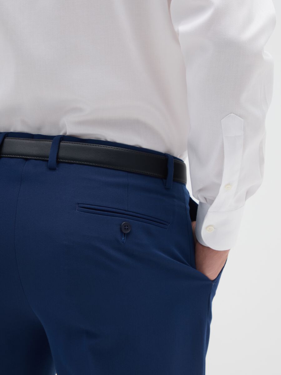 Pure cotton white shirt with French collar, regular fit_3