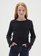 Girl's Black Stretch Cotton Regular Fit Top_0
