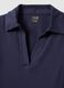 Blue long sleeve polo with V-neck in pure cotton regular fit_5