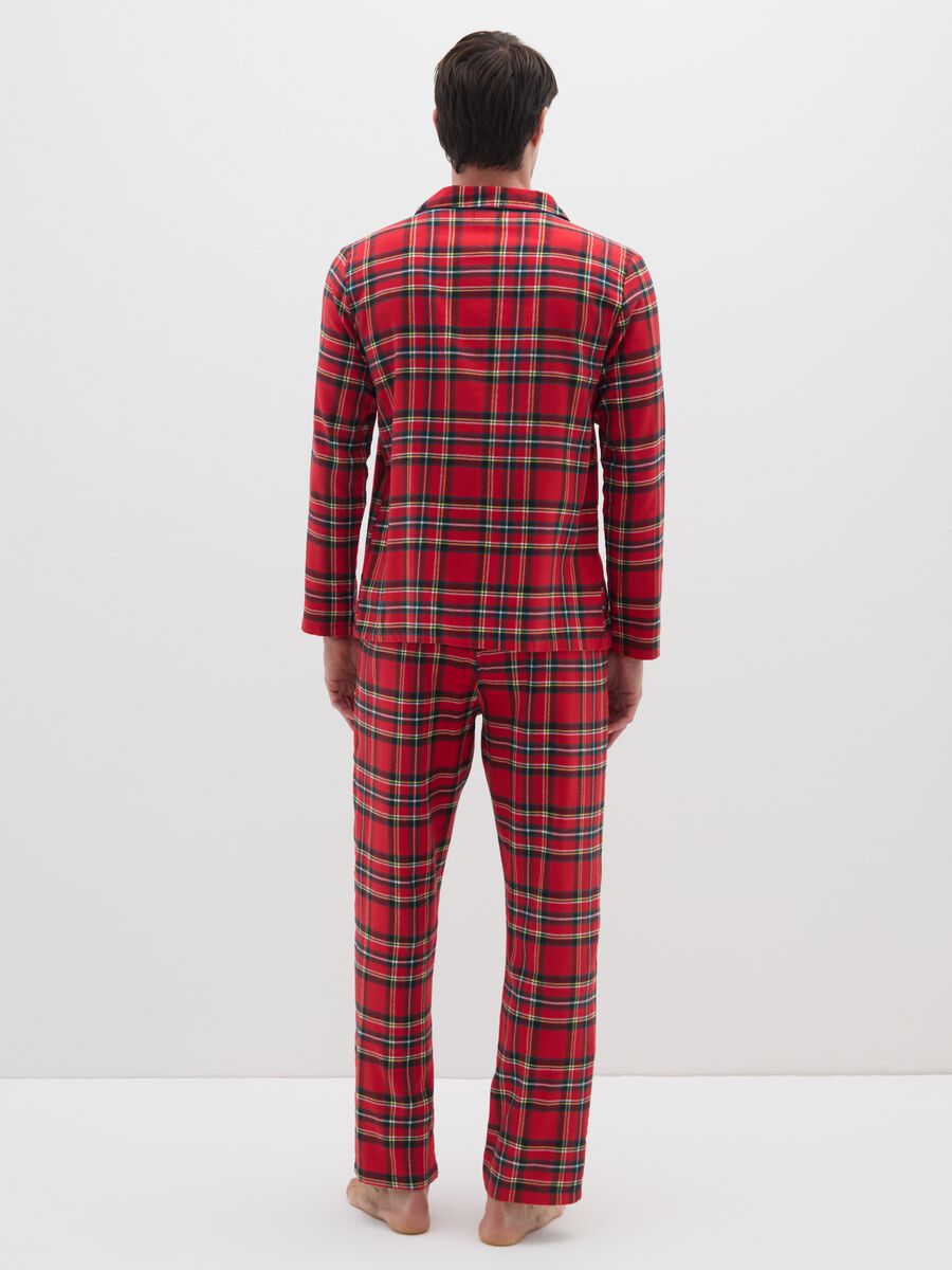 Multicolour checked pyjamas in pure cotton and flannel regular fit_2