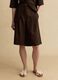 Shorts in misto lyocell e lino marroni regular fit_1