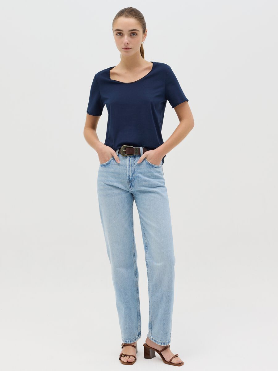 Blue relaxed-fit T-shirt in cotton_1