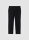 Black slim-fit stretch viscose twill chino trousers_0