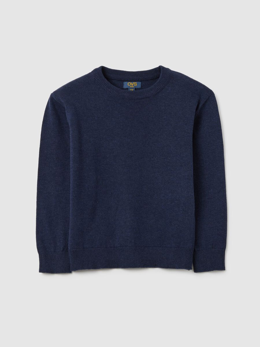Children's blue cotton sweater regular fit_0