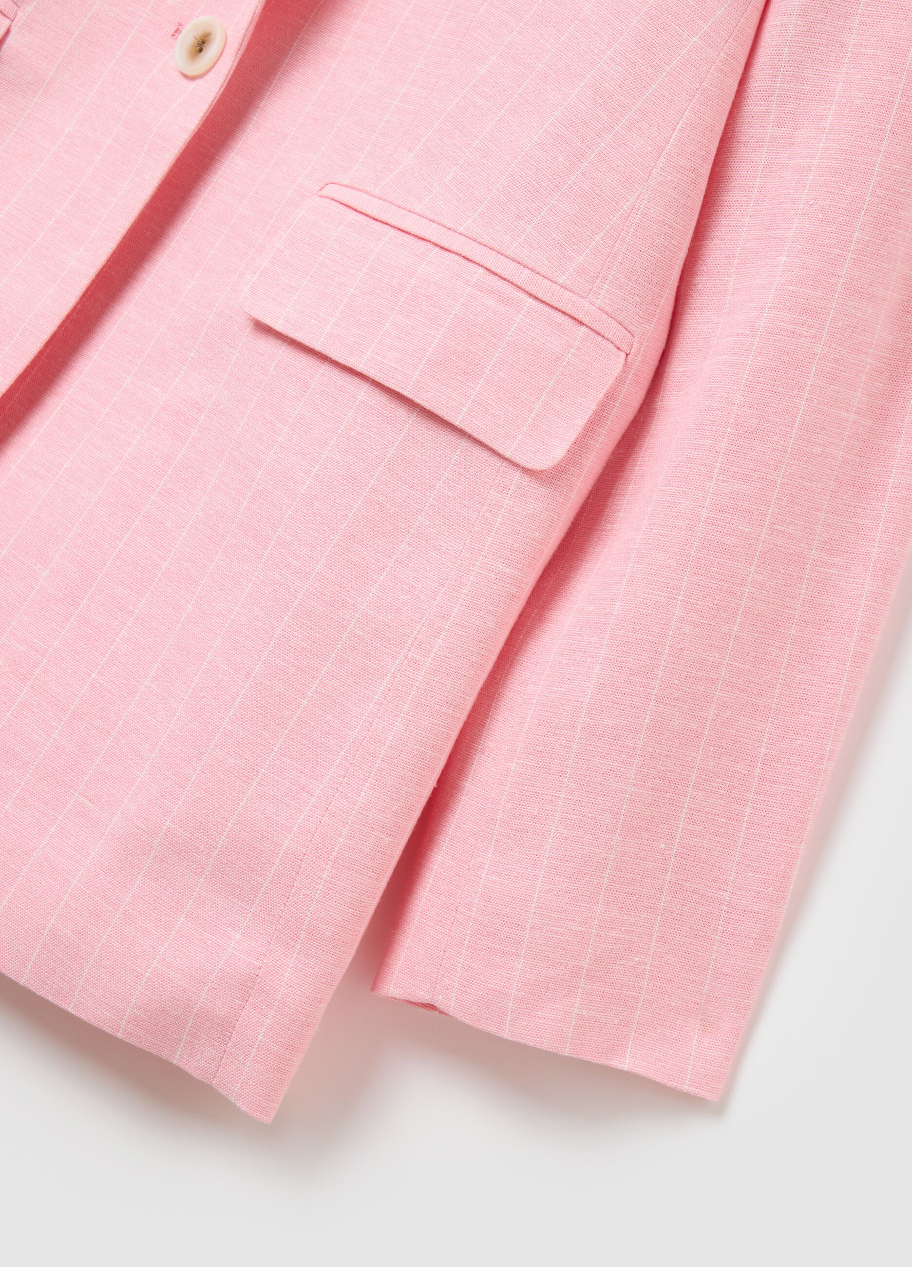 Pink Blazer in Viscose and Cotton Blend