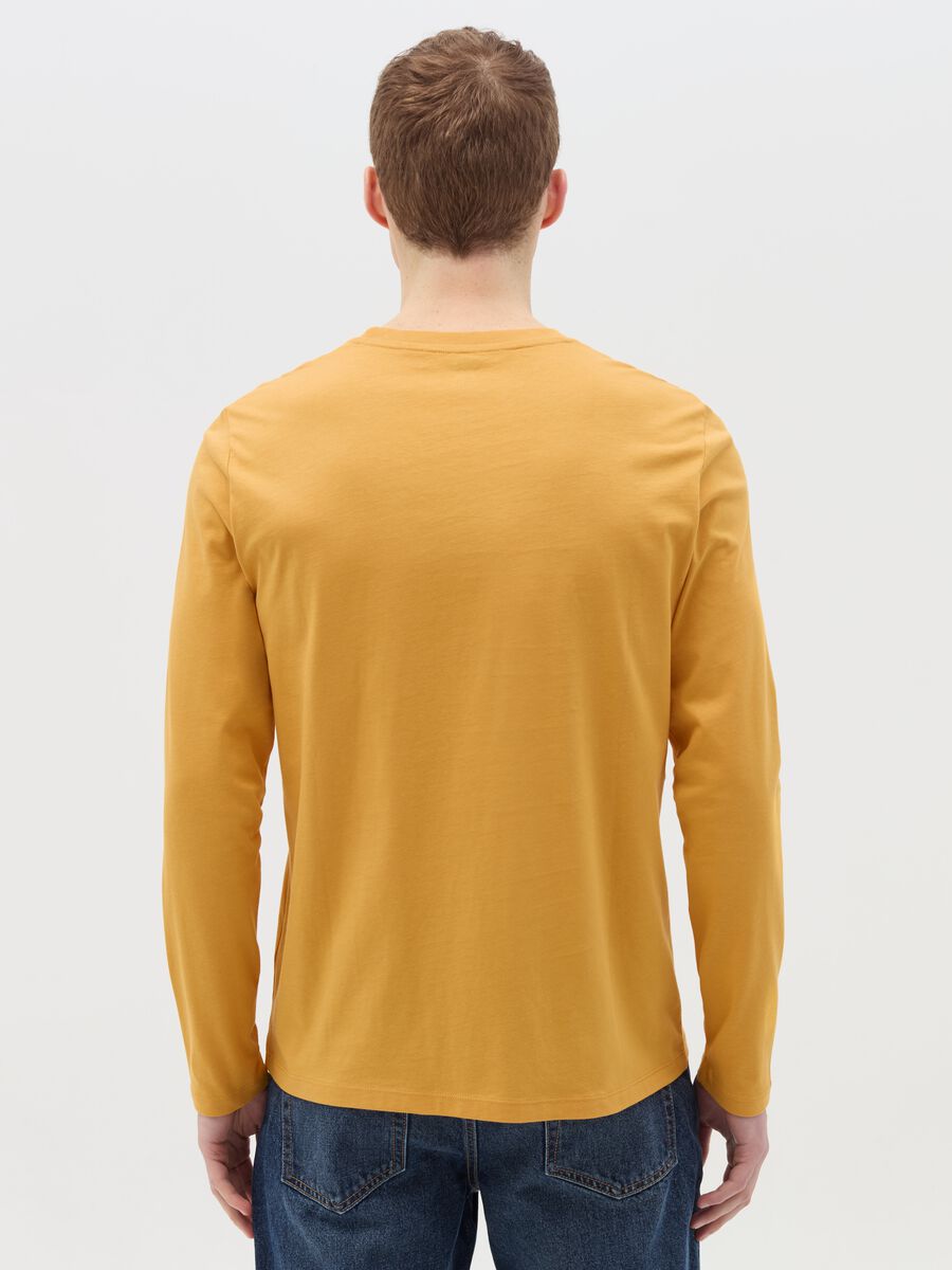 T-shirt with round neck and long sleeves in cotton_3