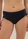 Black stretch bikini bottoms with ruched detailing_1