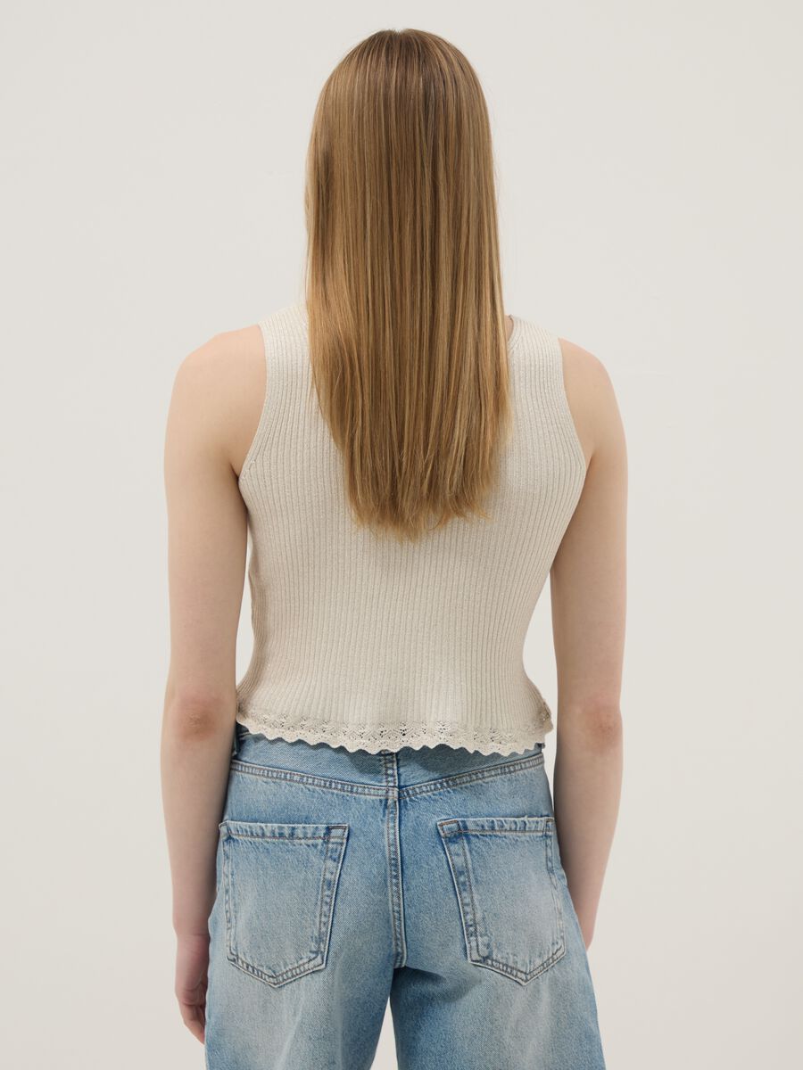 Beige viscose-blend fitted top_3