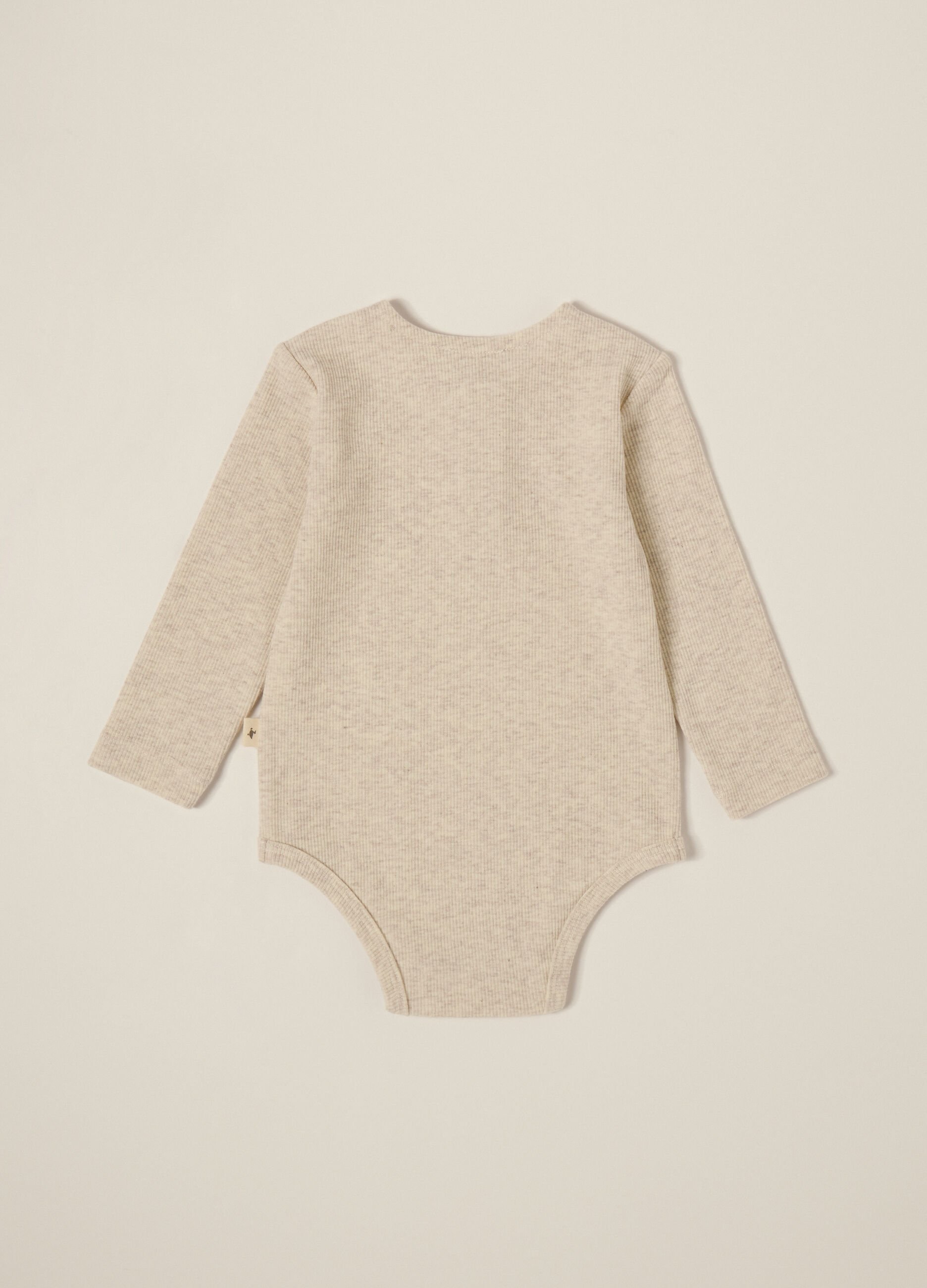 Beige bodysuit in stretch cotton blend